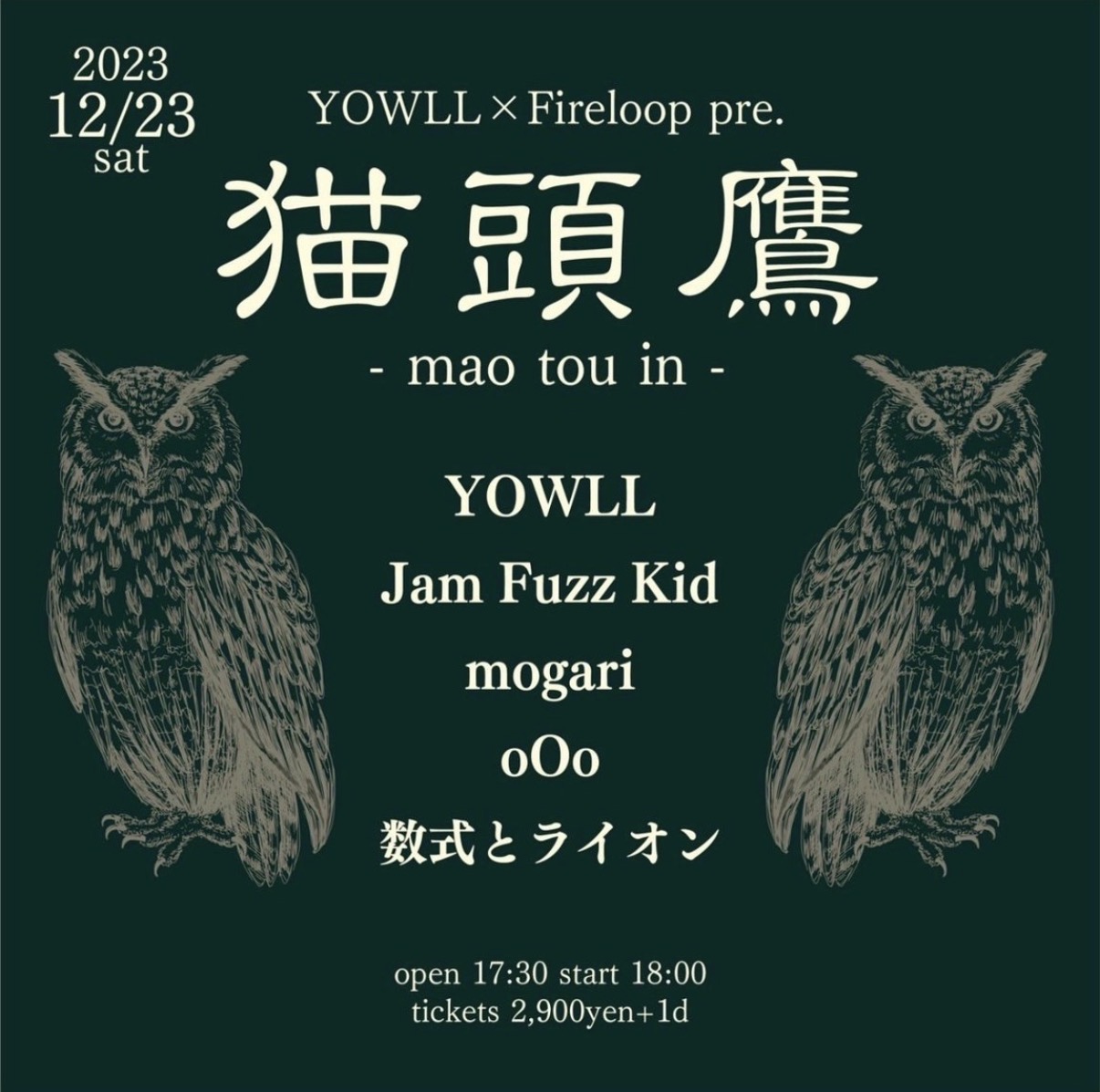 YOWLL×Fireloop pre.猫頭鷹 フライヤー